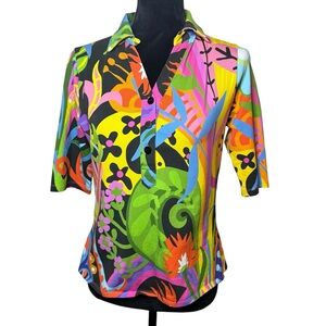 Lesley Evers | Vibrant Kimmy 3/4 Sleeve Knit Top with Stretch | Sz S
